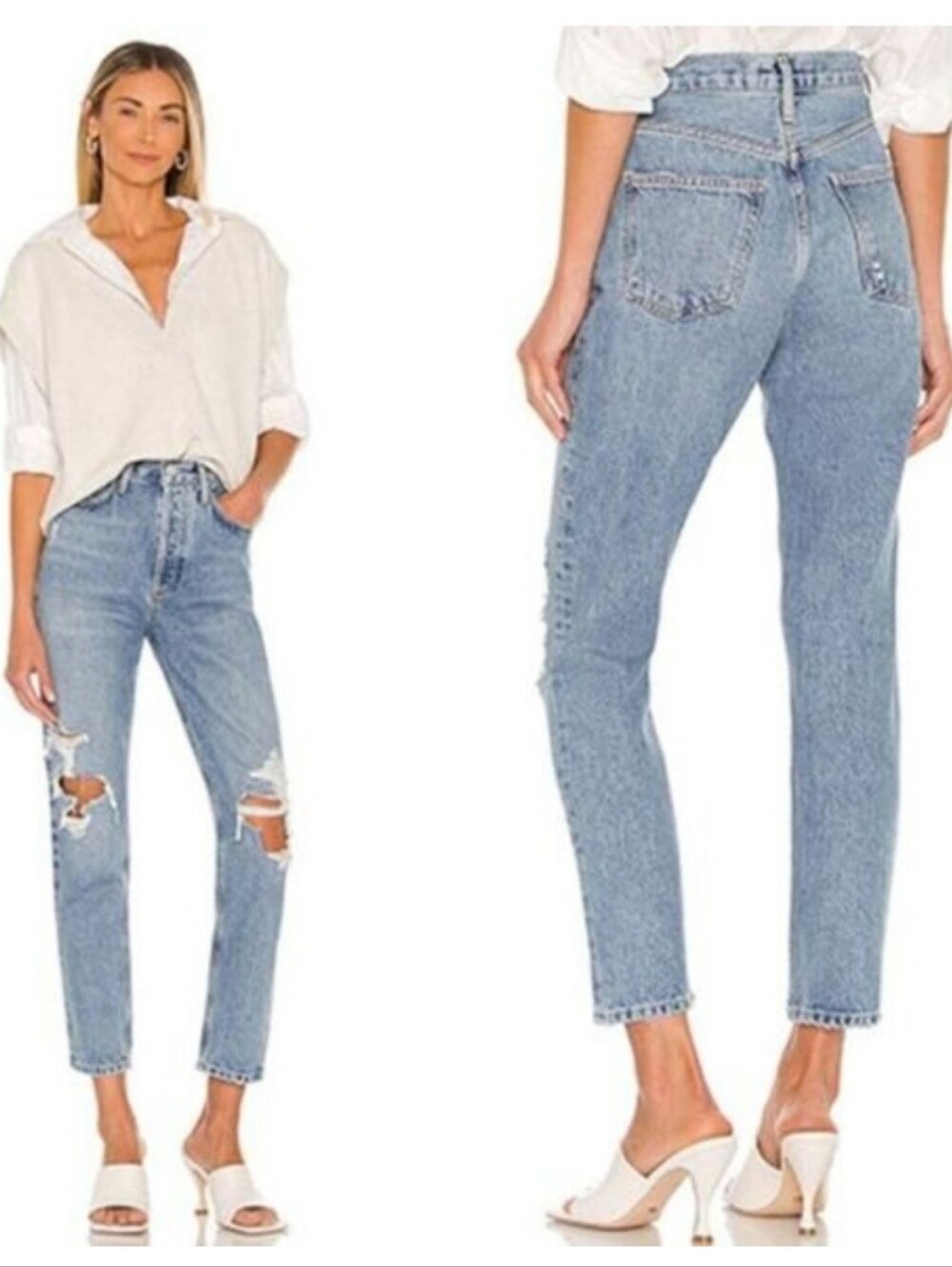 AGOLDE Fen High Rise Relaxed Taper Jean Wander Distressed